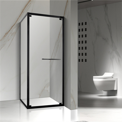Pivot Door Square 4mm Tempered Clear Glass Shower Cabin Dengan White Acrylic Tray